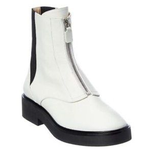 $650 STUART WEITZMAN LODGE ZIP LEATHER PLATFORM BOOT WHITE 9.5 (PA18)
